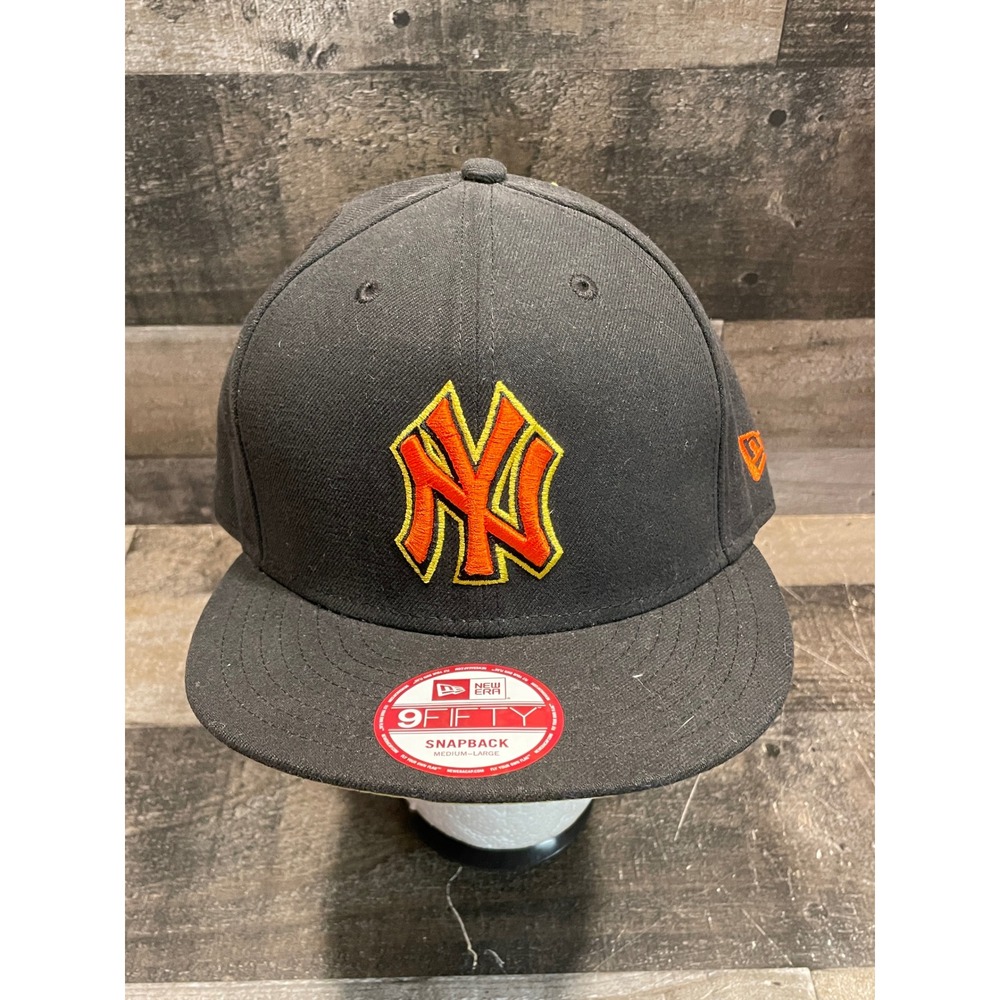 New Era 9FIFTY New York Yankees Snapback Hat Black Orange Gradient Concept 22